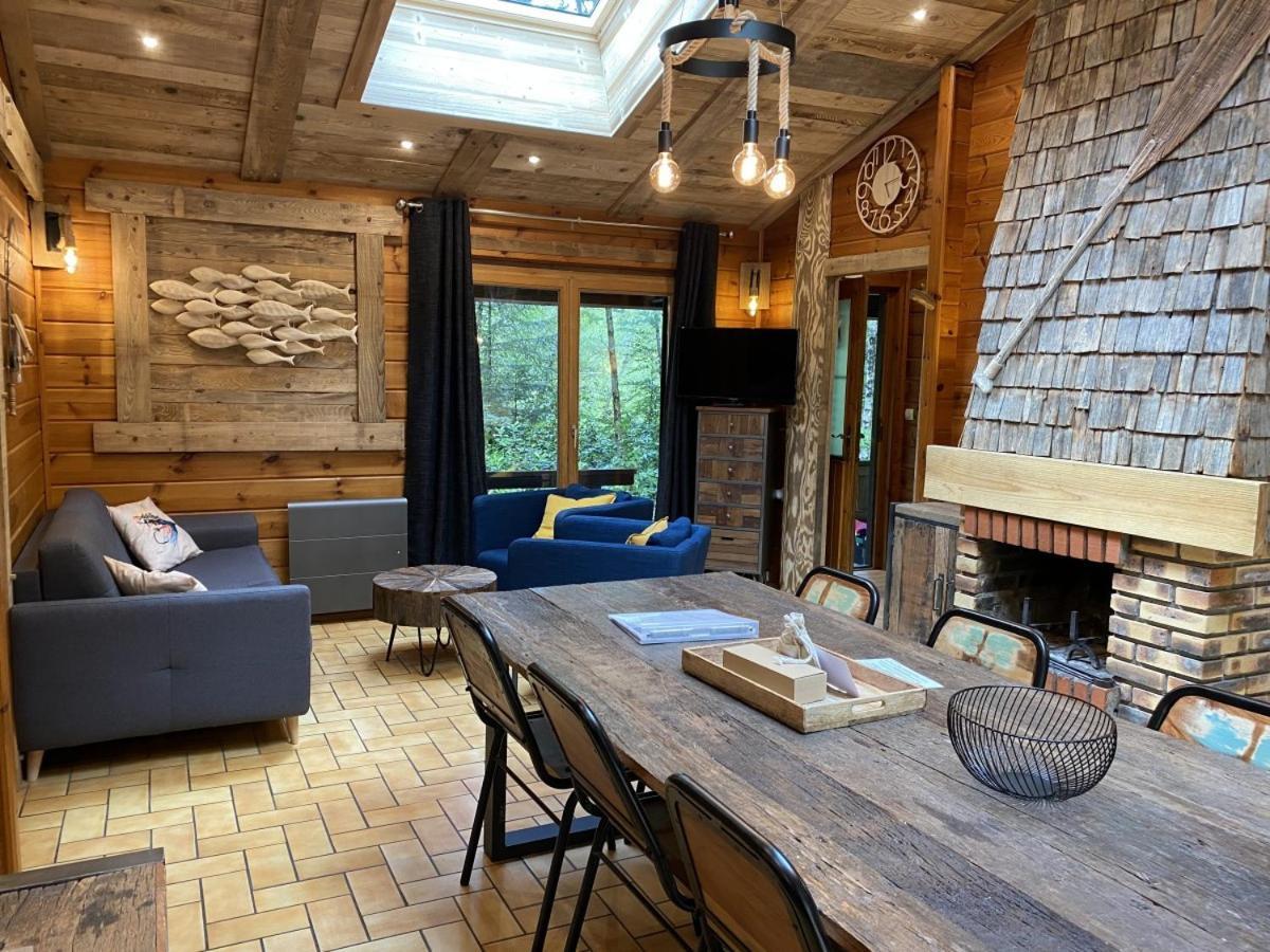 Le Fishing Lodge Chalet En Bois Avec Bain Nordique Ла-Бресс Екстер'єр фото